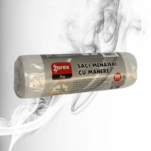 Zorex Pro Saci Menajeri cu Manere Transparenti 20L/30buc 
